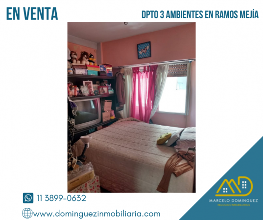 DEPARTAMENTO 3 AMBIENTES EN RAMOS MEJIA EN VENTA