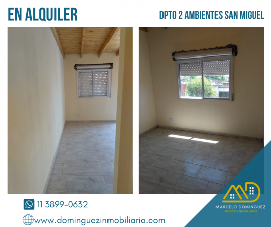 DEPARTAMENTO 2 AMBIENTES EN ALQUILER ZONA SAN MIGUEL 