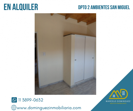 DEPARTAMENTO 2 AMBIENTES EN ALQUILER ZONA SAN MIGUEL 