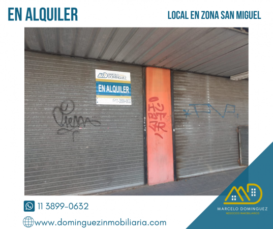 LOCAL COMERCIAL ZONA SAN MIGUEL EN ALQUILER