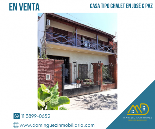 CASA TIPO CHALET EN VENTA ZONA JOSE C PAZ