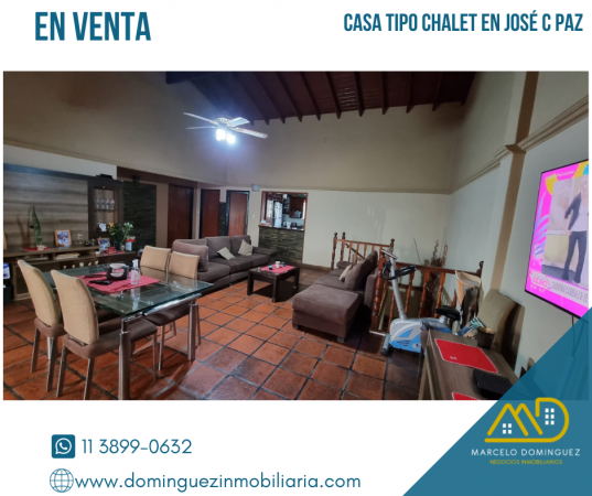 CASA TIPO CHALET EN VENTA ZONA JOSE C PAZ