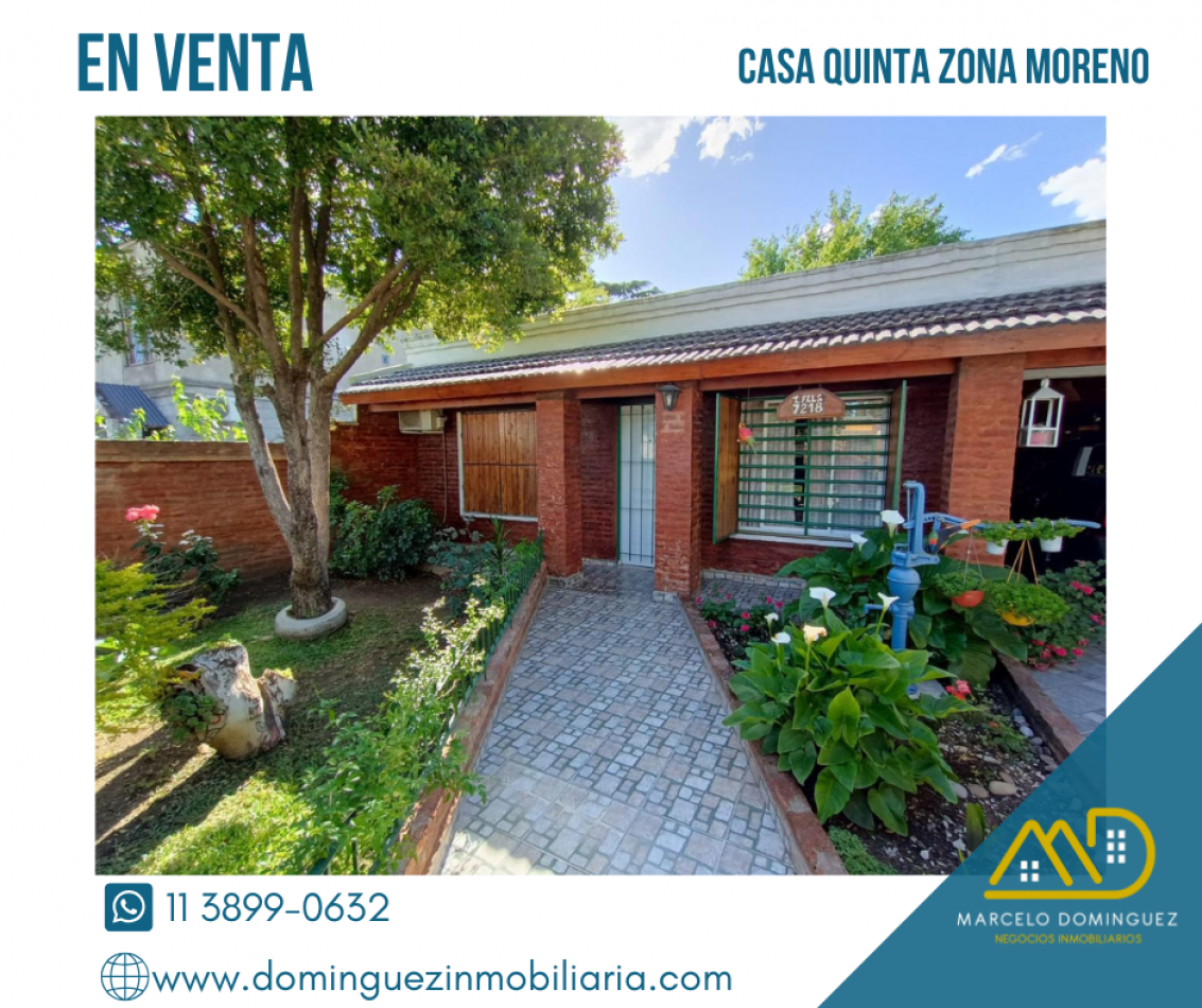 CASA ESTILO QUINTA ZONA MORENO EN VENTA