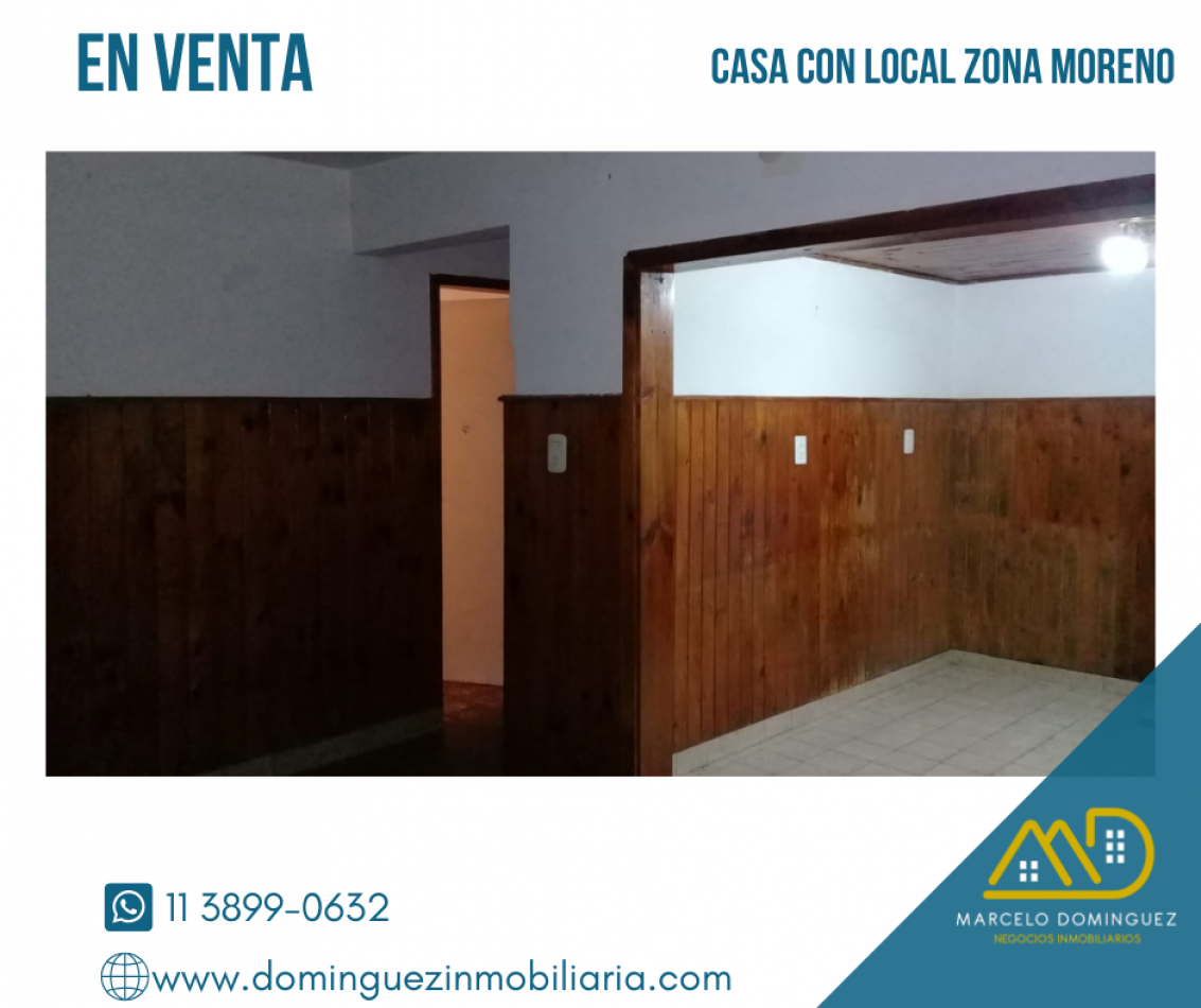 Casa con local en Moreno en Venta