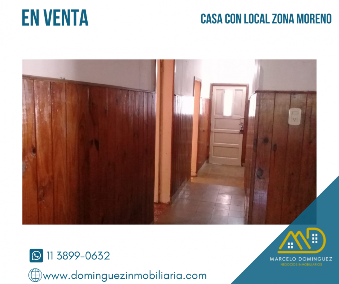 Casa con local en Moreno en Venta