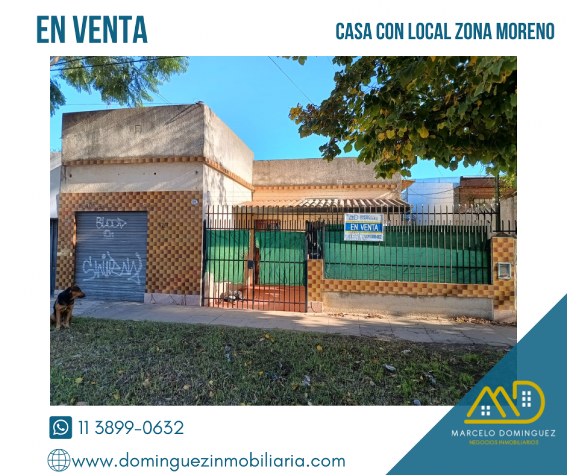 Casa con local en Moreno en Venta